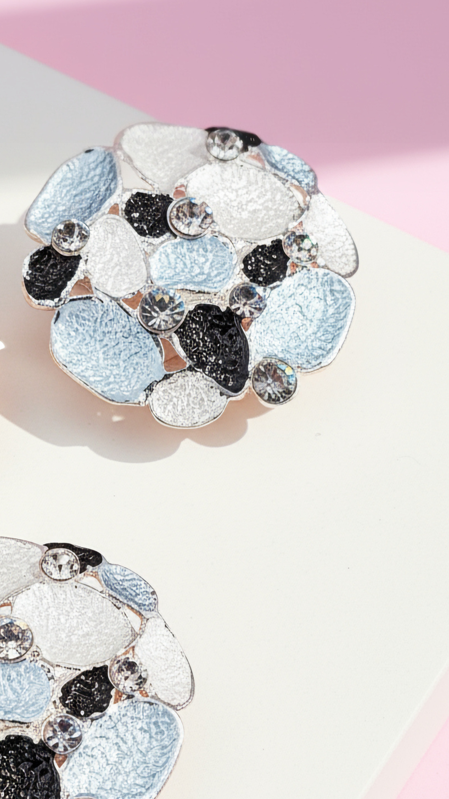 Abstract Magnetic Crystal Cluster Brooch