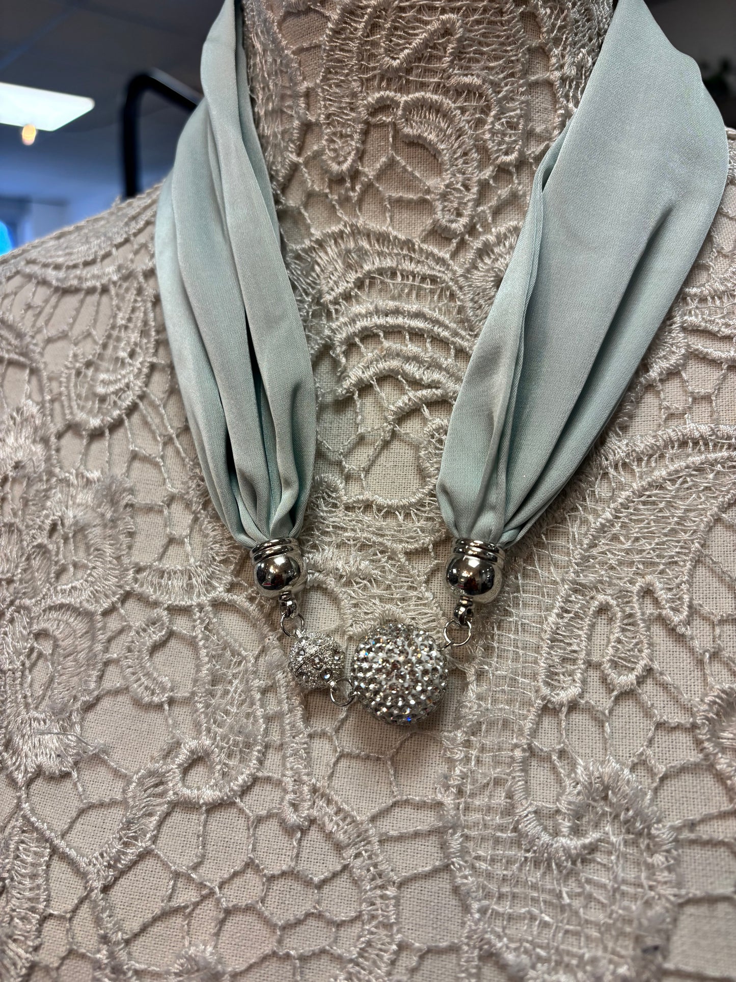 Gem diamanté scarf/necklace