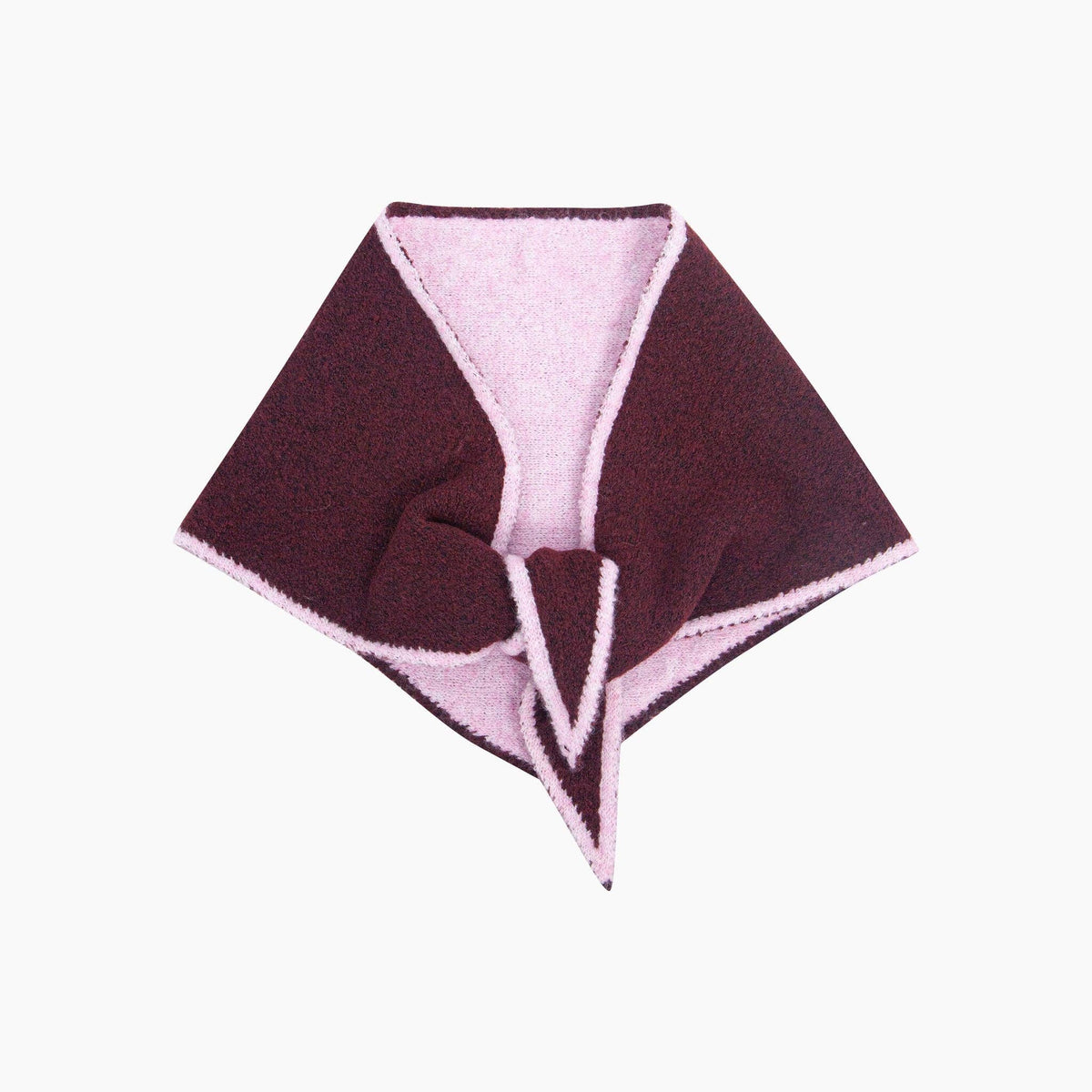 Zoe Contrast Trim Triangle Heavyweight Scarf in Berry/Pink