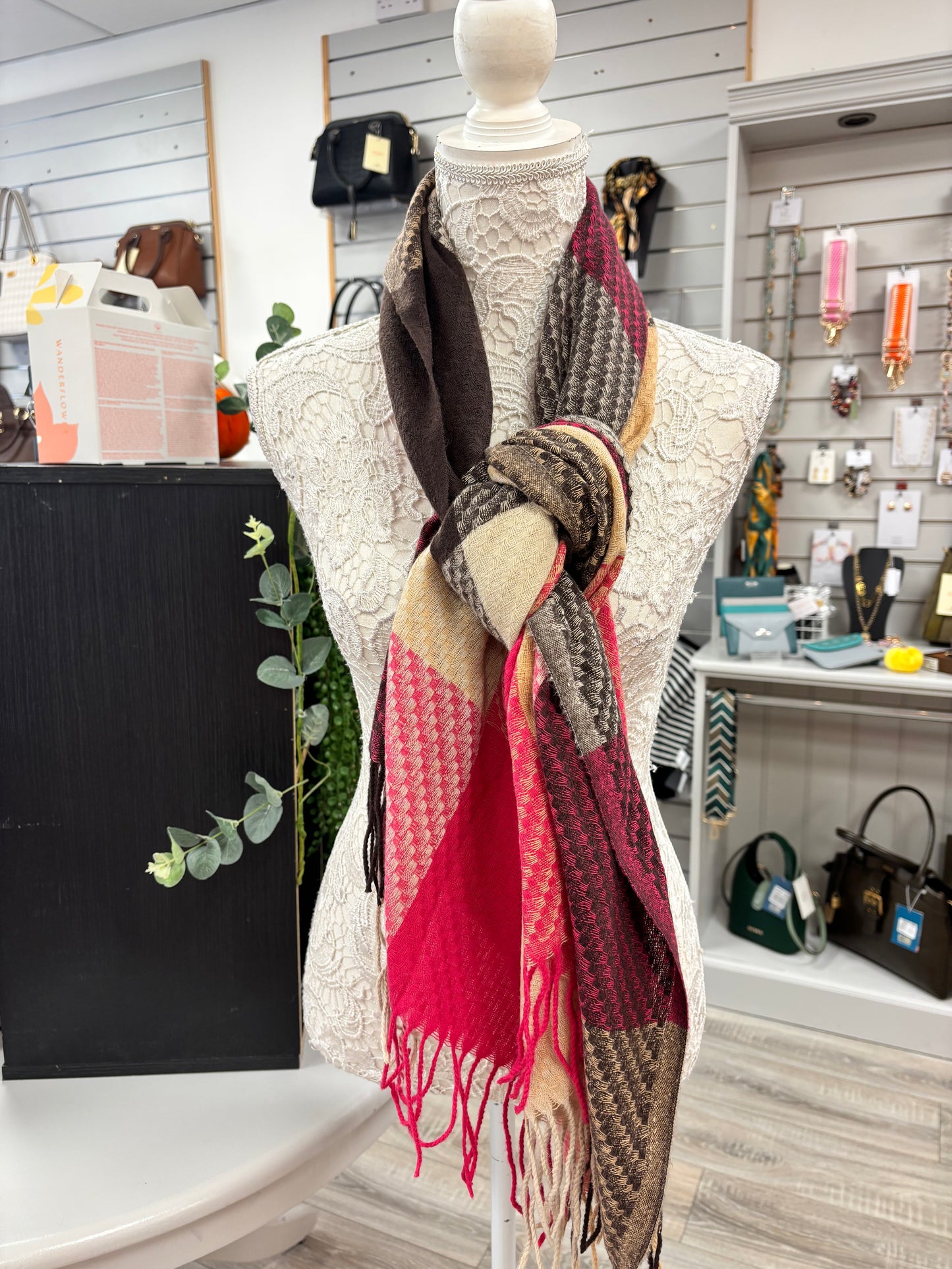 Alena soft feel checked scarf