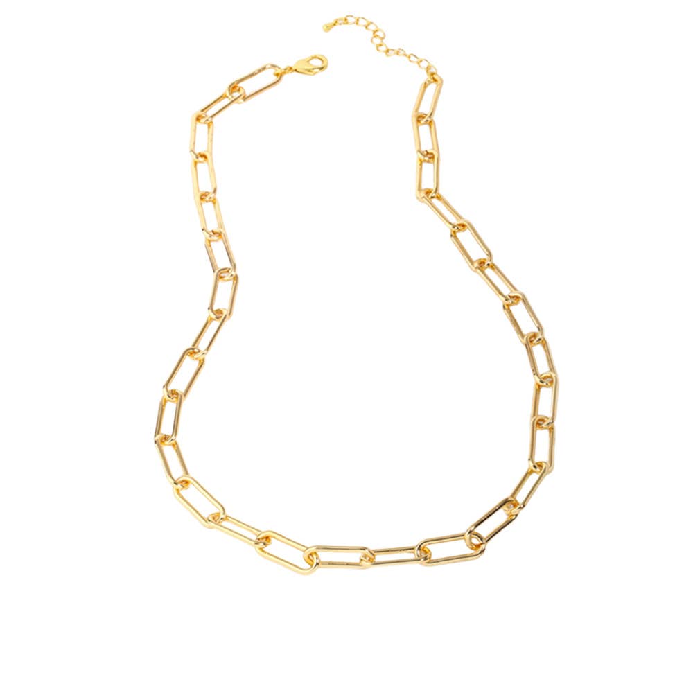 June Long Links Necklace in Gold