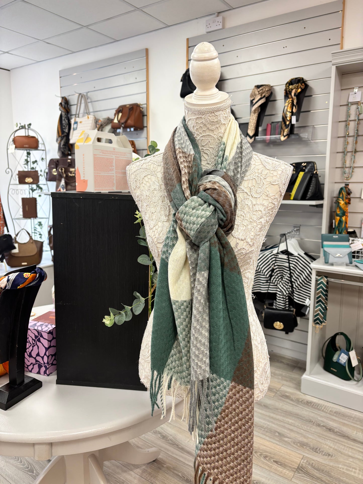 Alena soft feel checked scarf