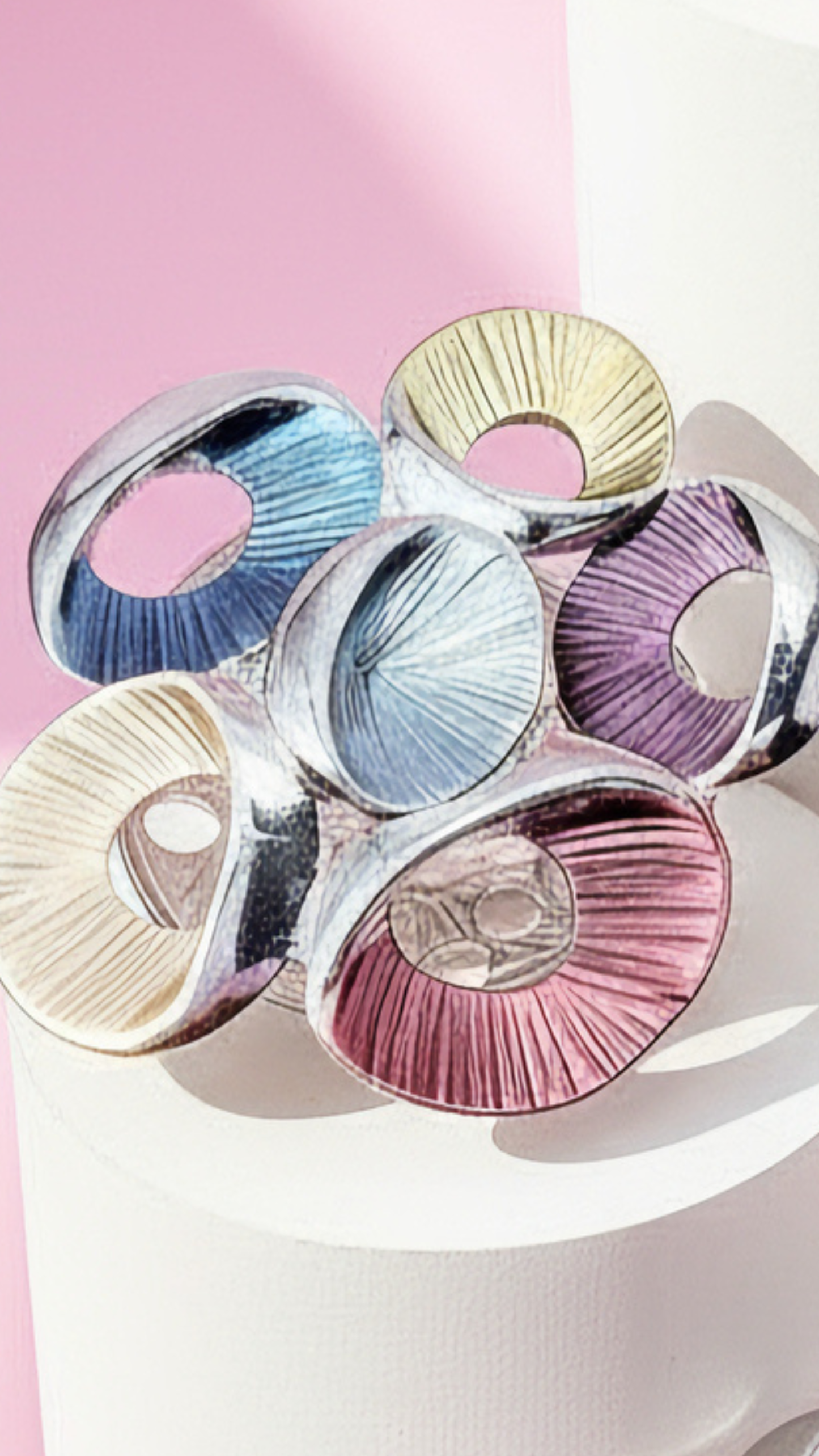 Abstract Magnetic Circles Brooch