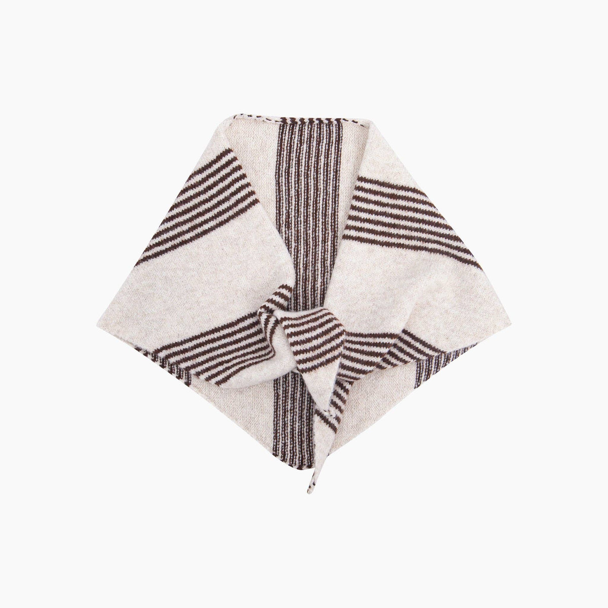 Piper Striped Triangle Heavyweight Scarf in Brown/Beige