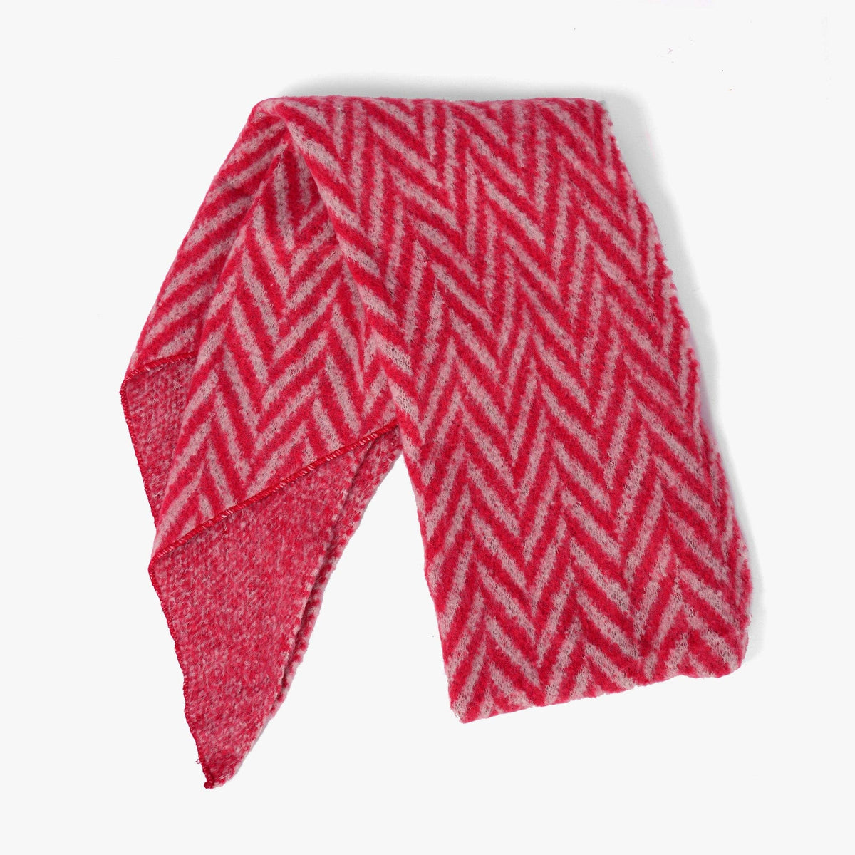 Jay Red/White Asymmetric Chevron Heavyweight Scarf