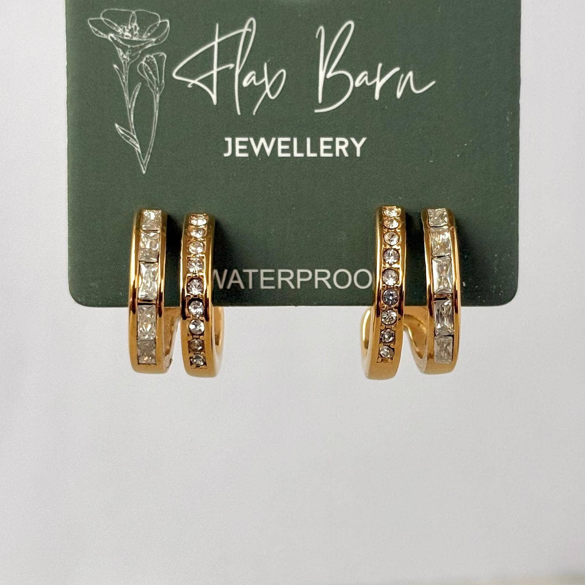 Double Hoop Zirconia Studs