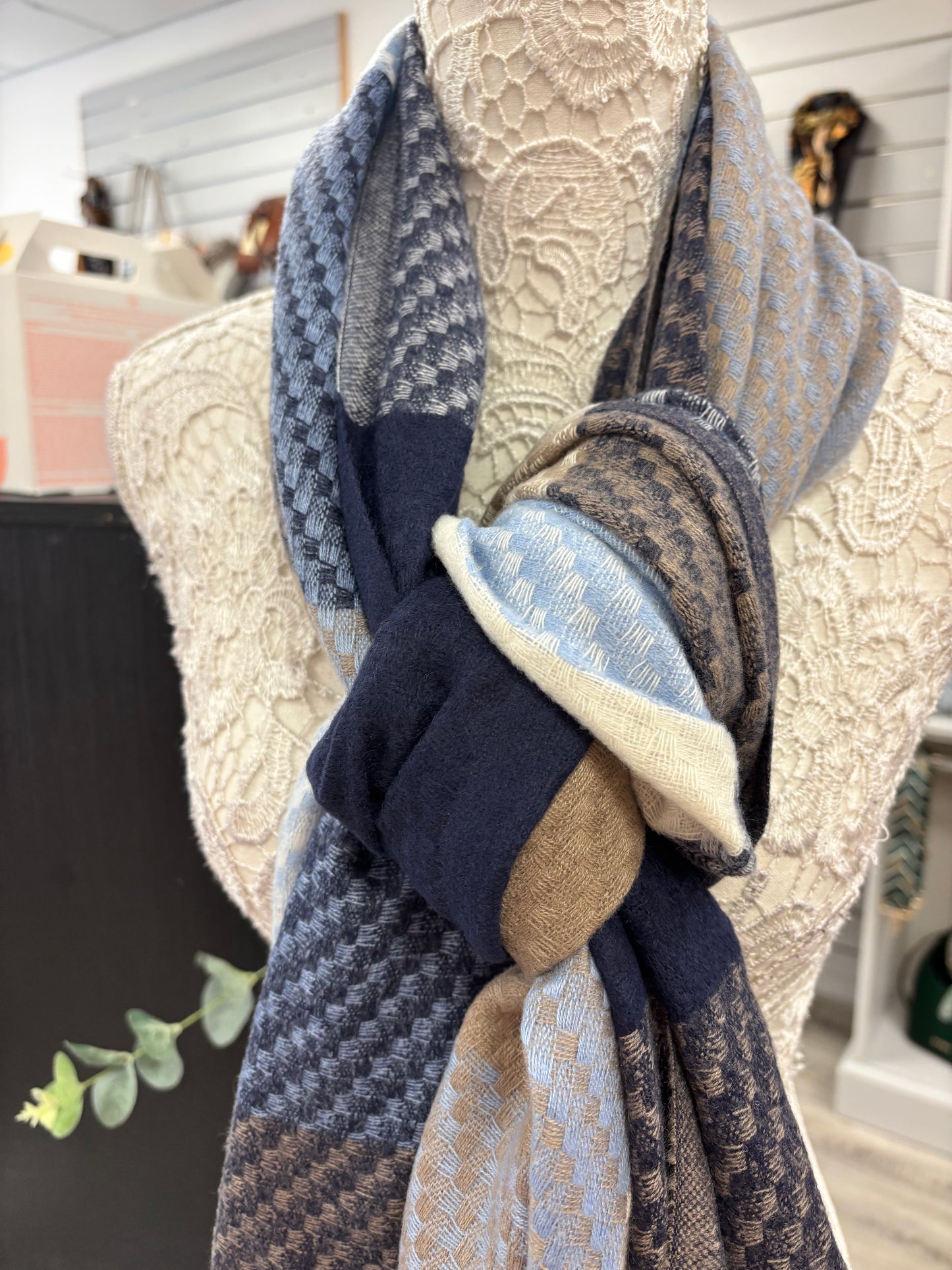 Alena soft feel checked scarf