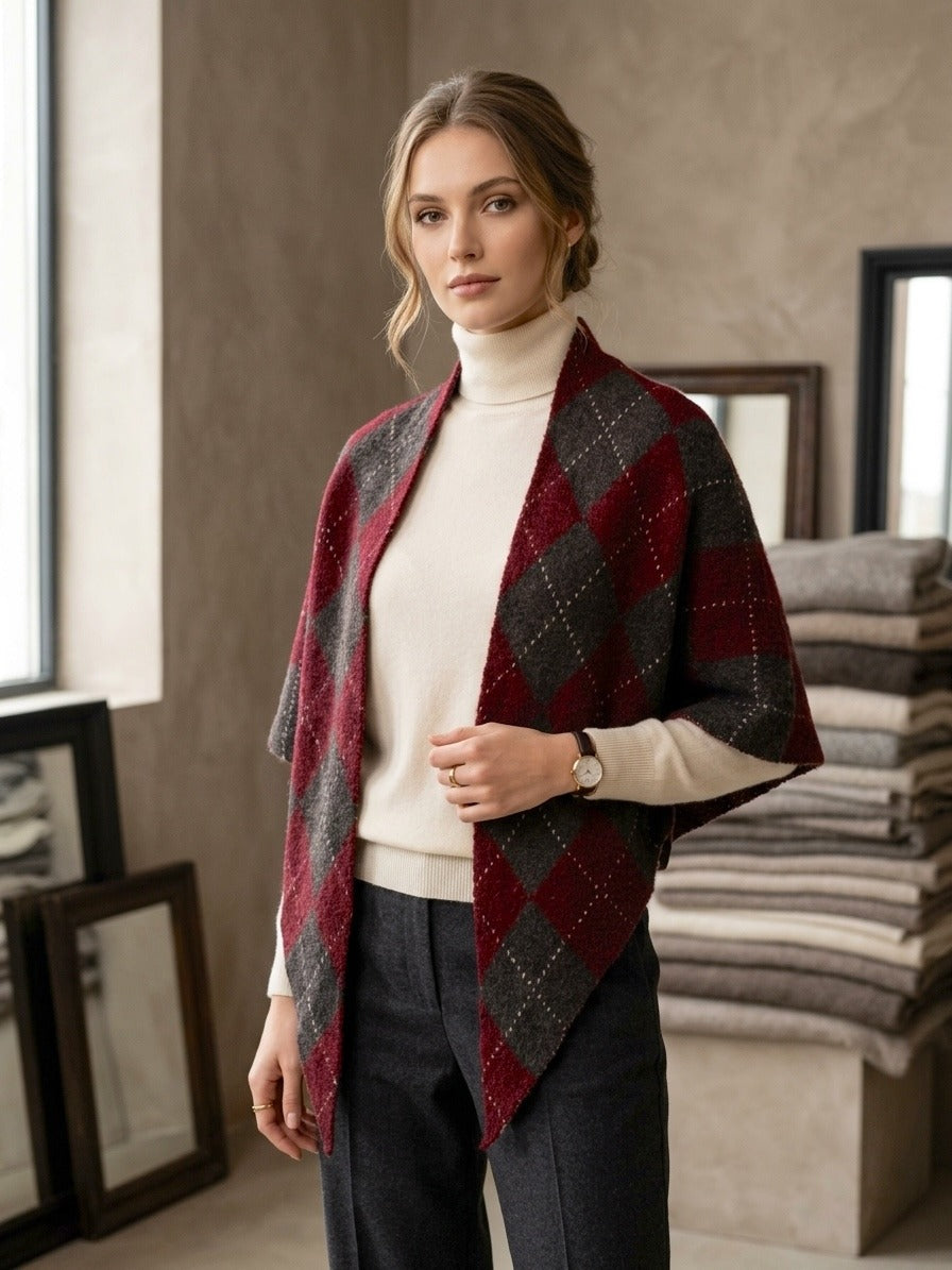 Agnes Argyle oversized triangle shawl/scarf