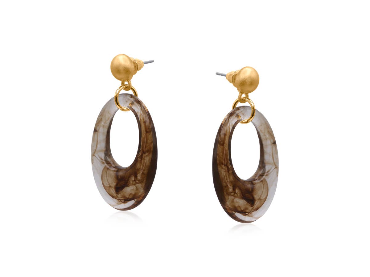 Egwene Drop Resin Metal Earrings