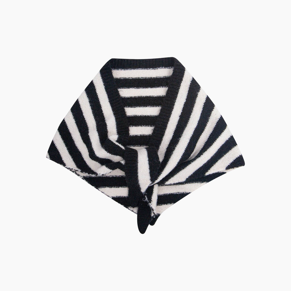 Vera Striped Triangle Heavyweight Scarf in Black/White