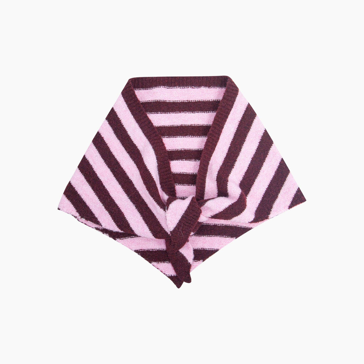 Ruby Striped Triangle Heavyweight Scarf in Berry/Pink