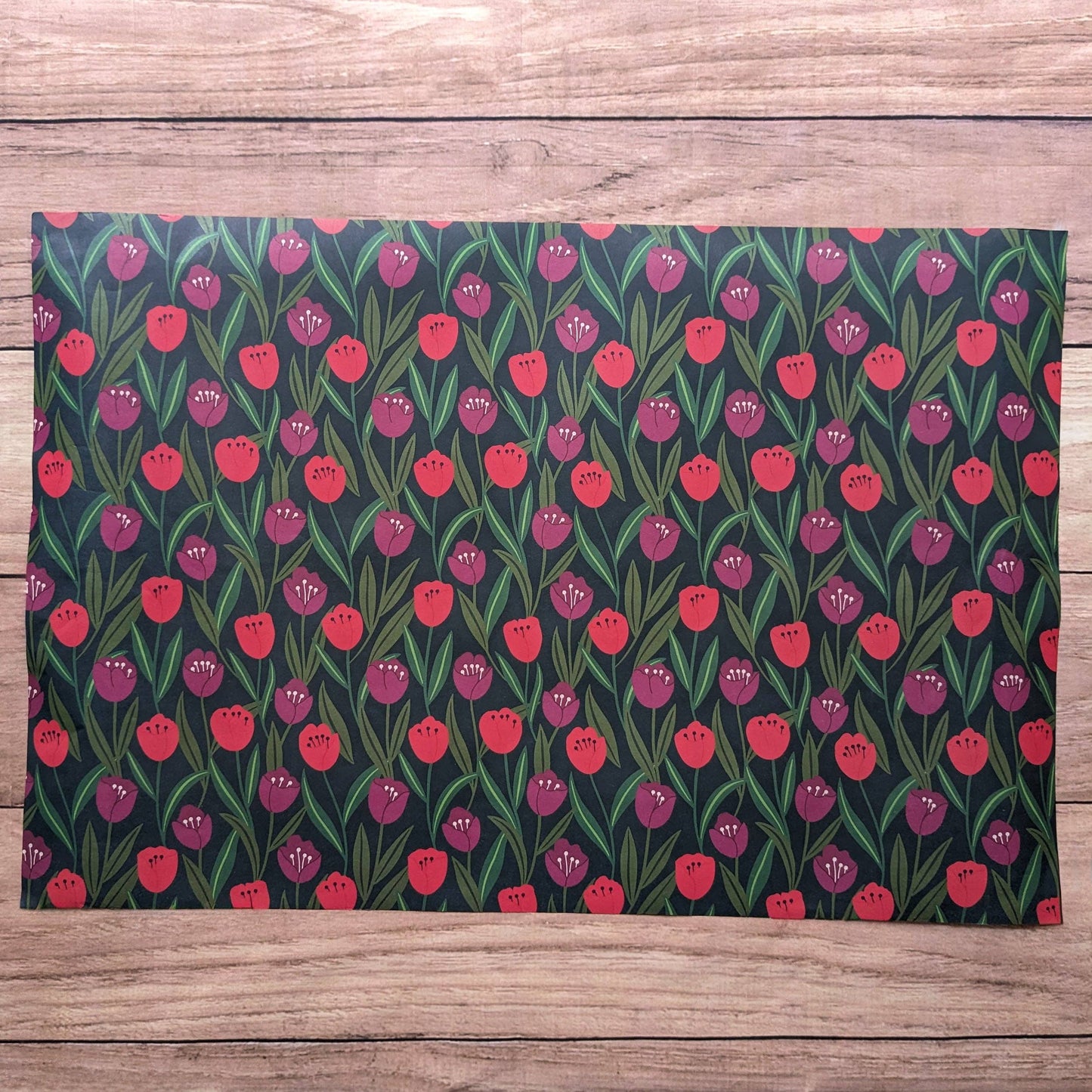 Scented Drawer Liner - Set of 5 Green Tea - Tulips Design