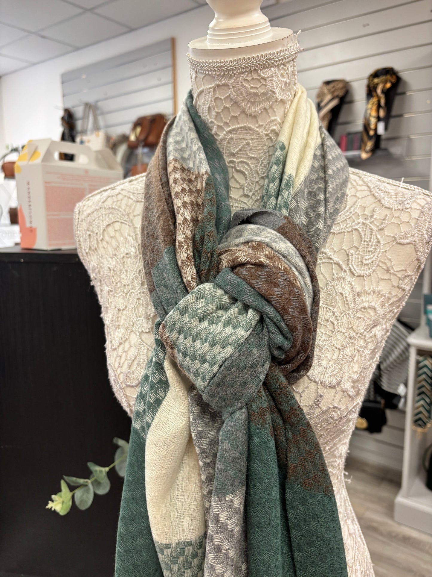 Alena soft feel checked scarf