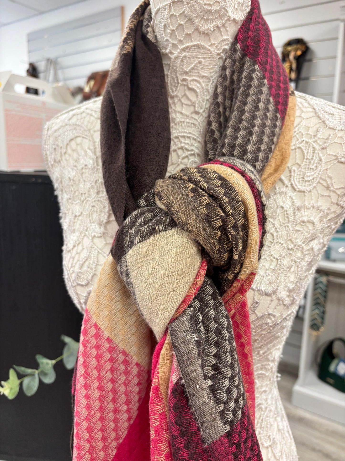 Alena soft feel checked scarf