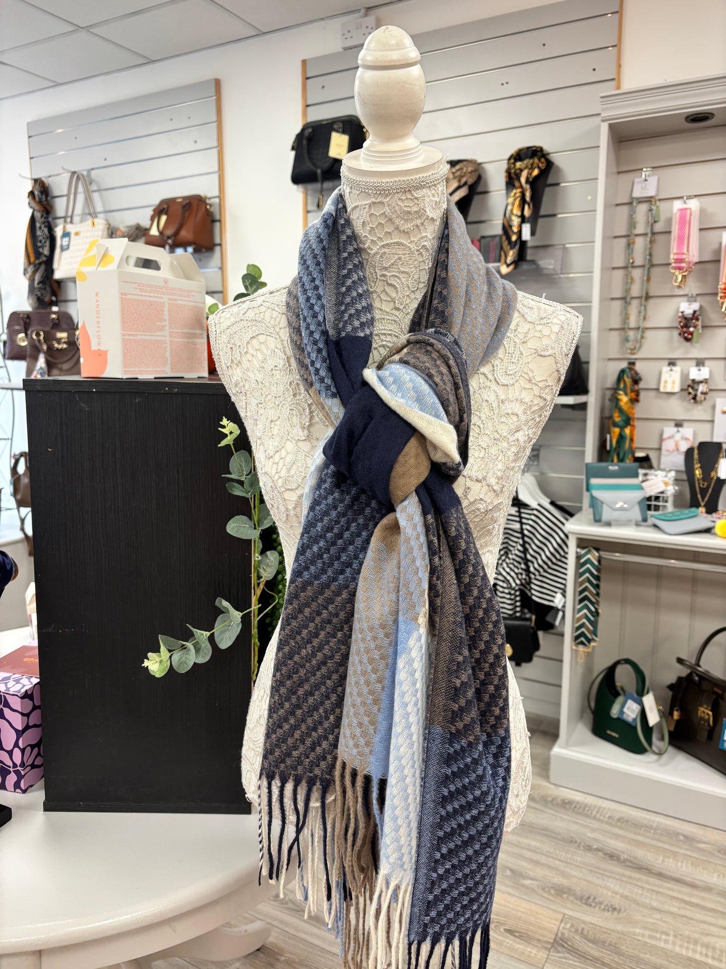 Alena soft feel checked scarf