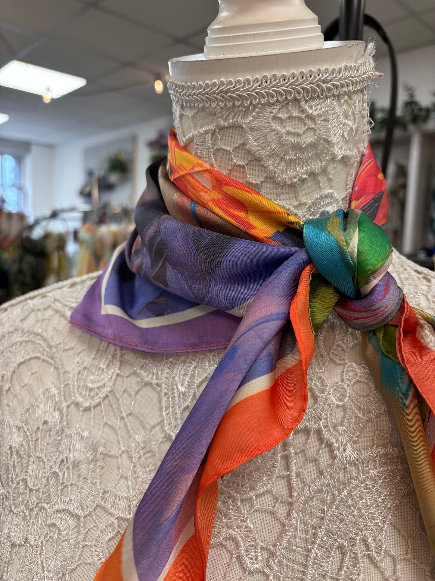 Watercolour neck scarf