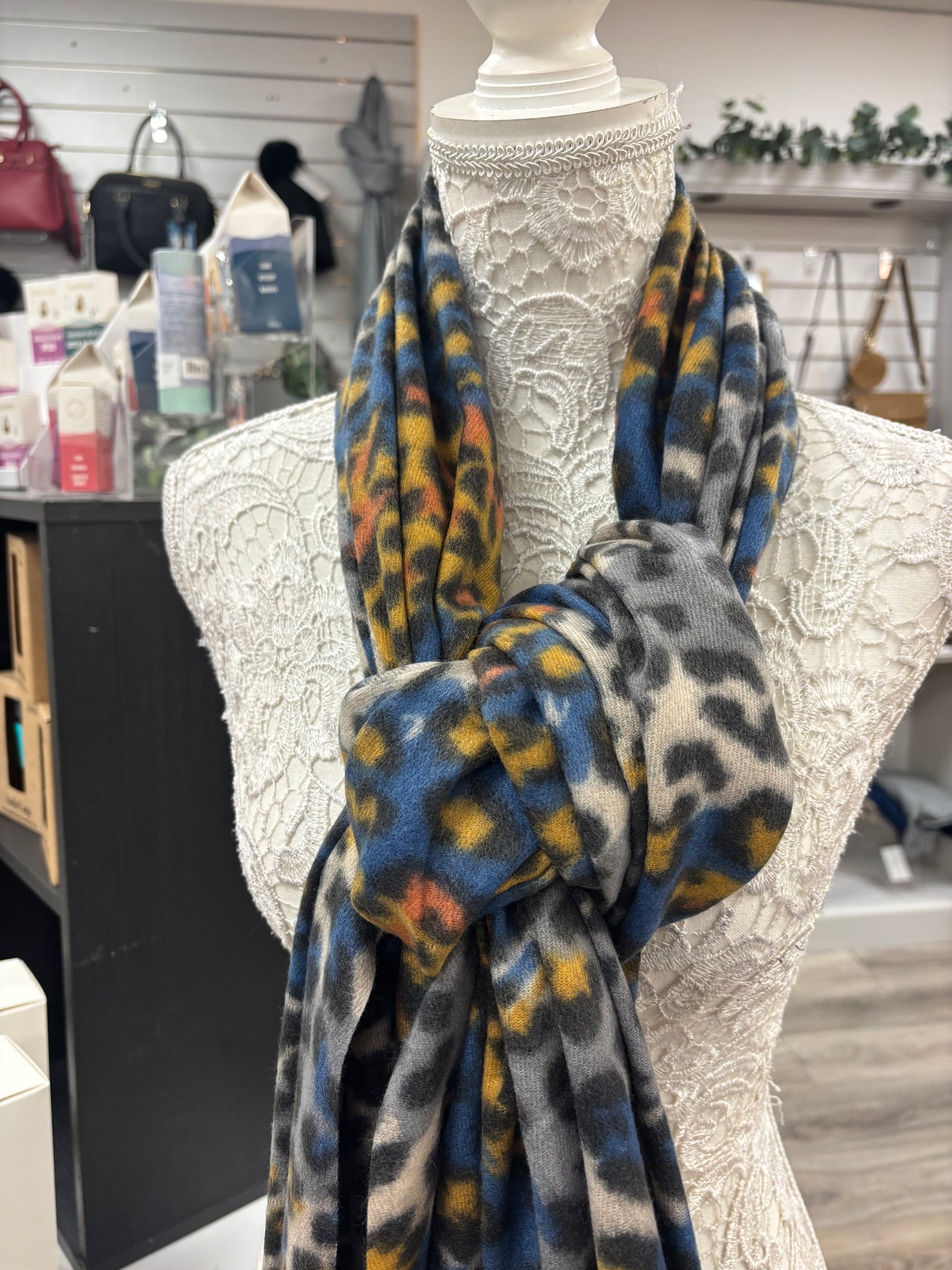 Jenna animal print soft fleece scarf