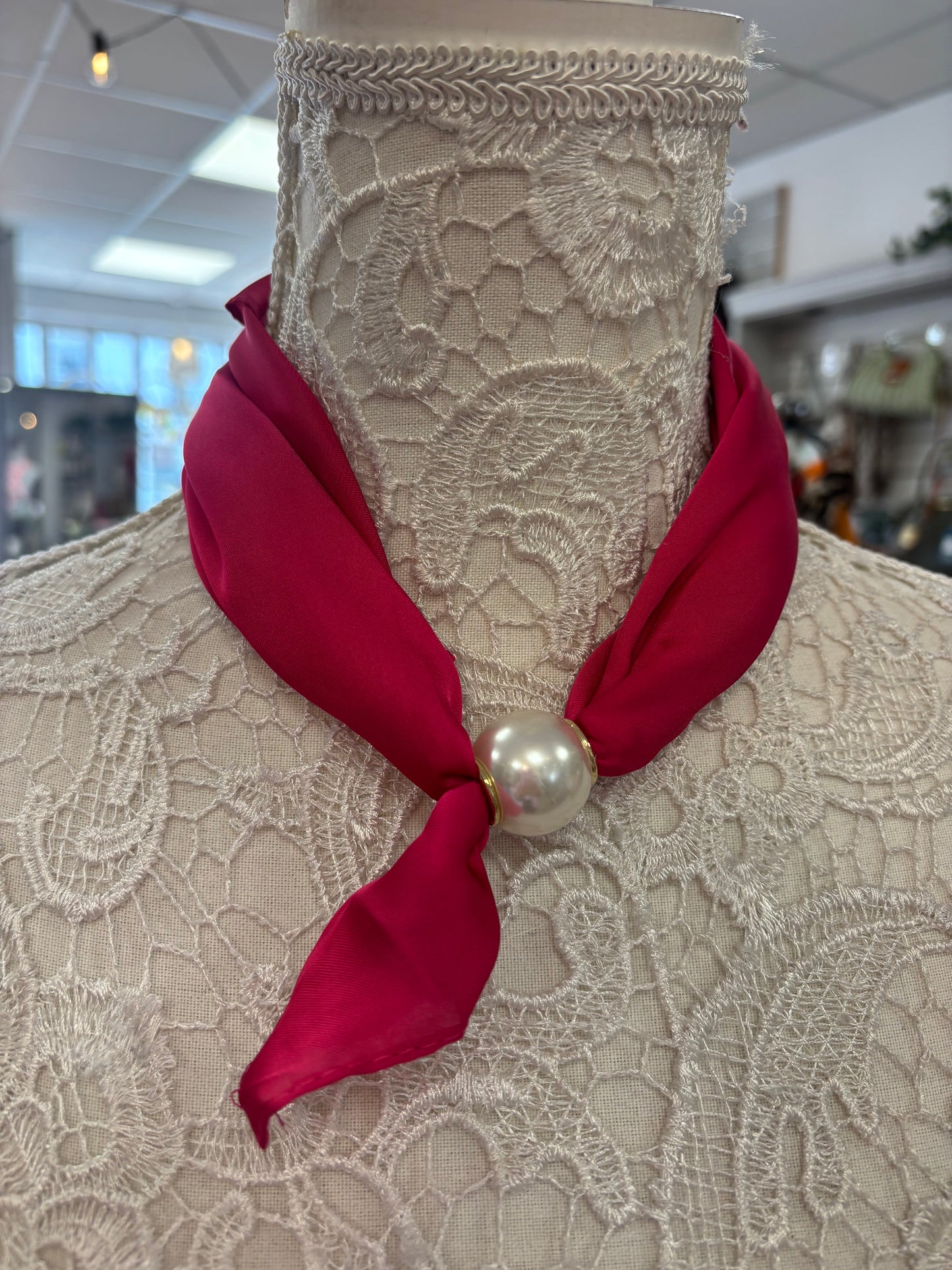 Arla Hot pink pearl scarf