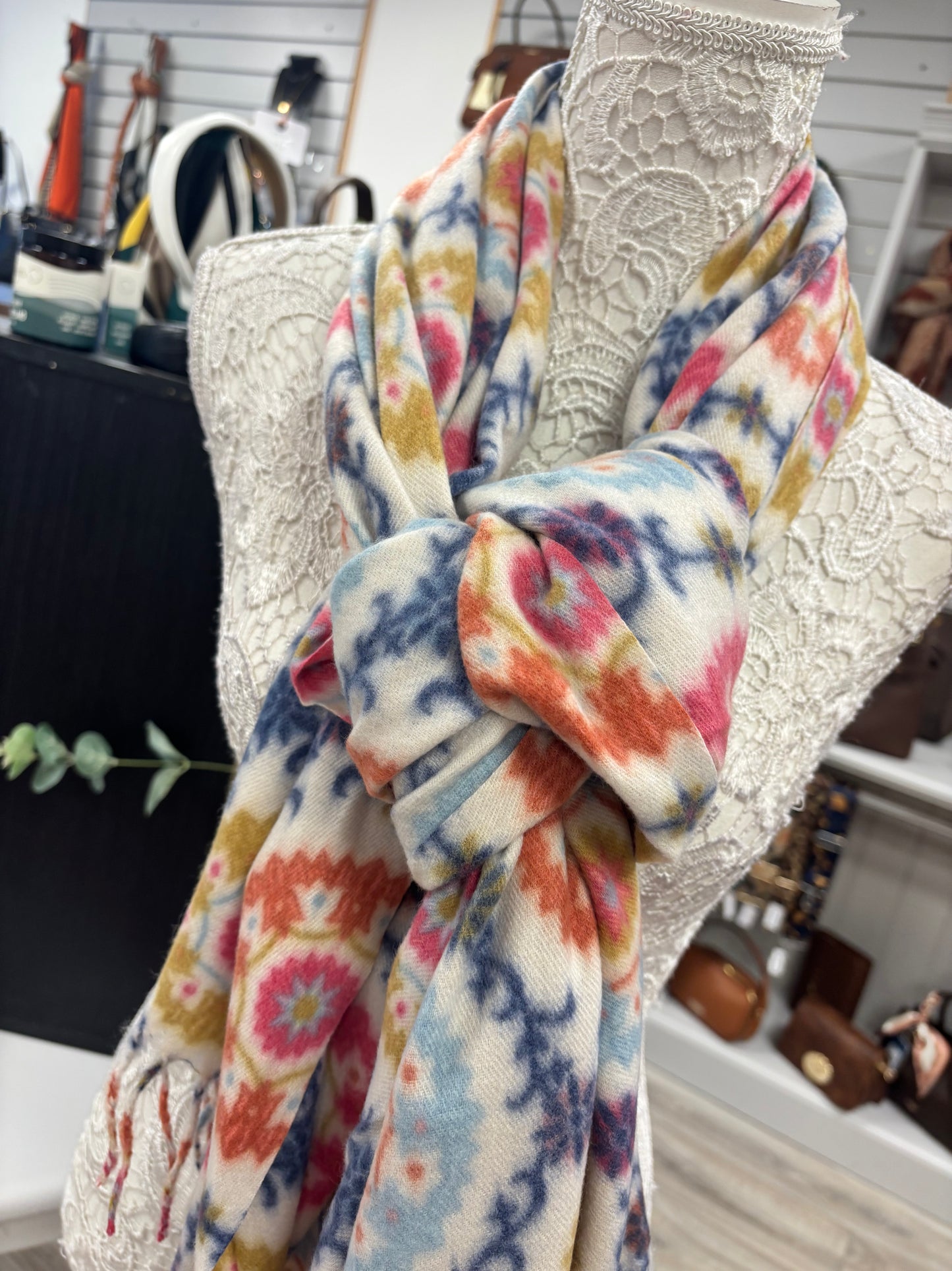 Bella floral fleece weight scarf