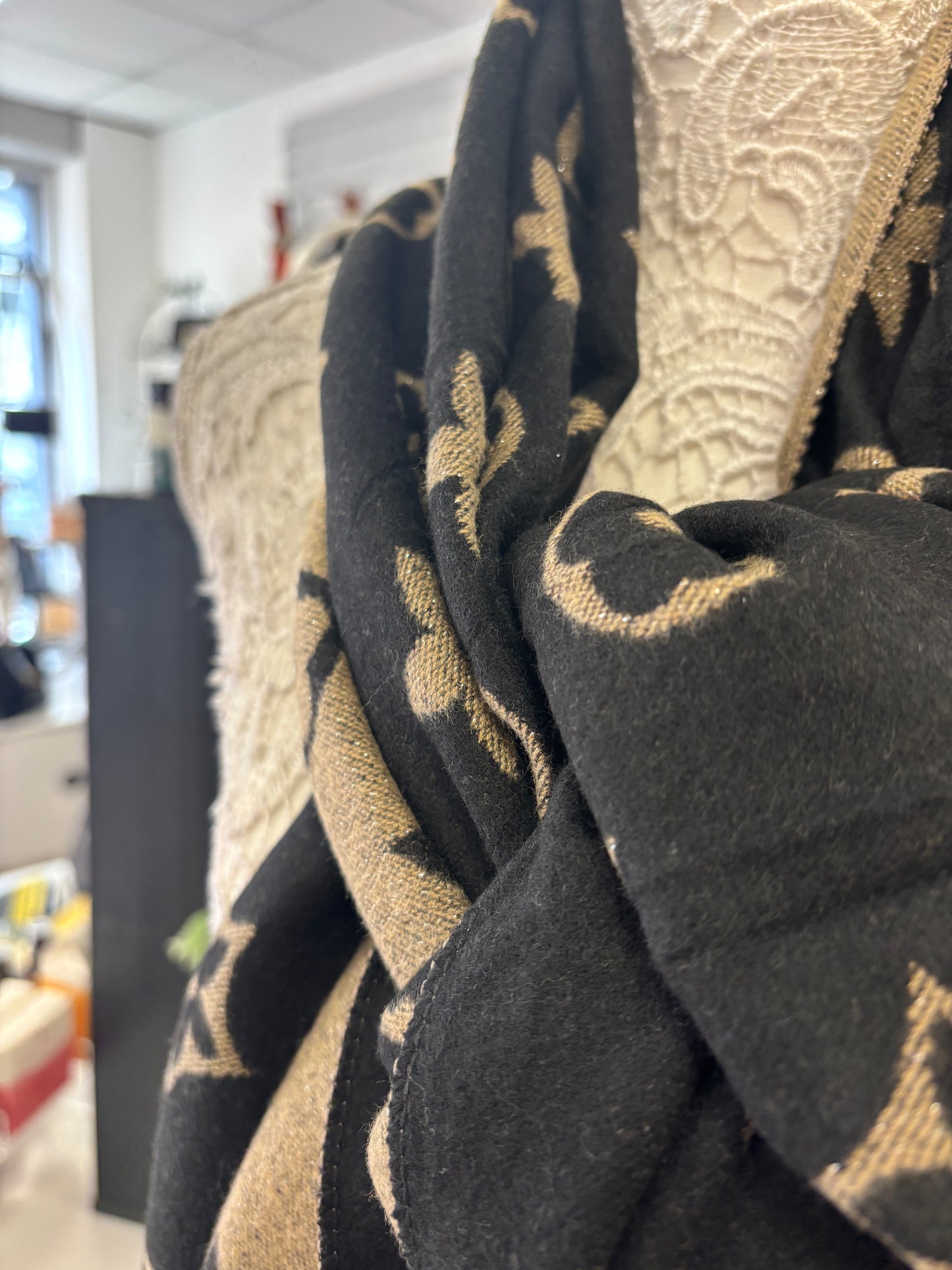 Louis black & gold scarf