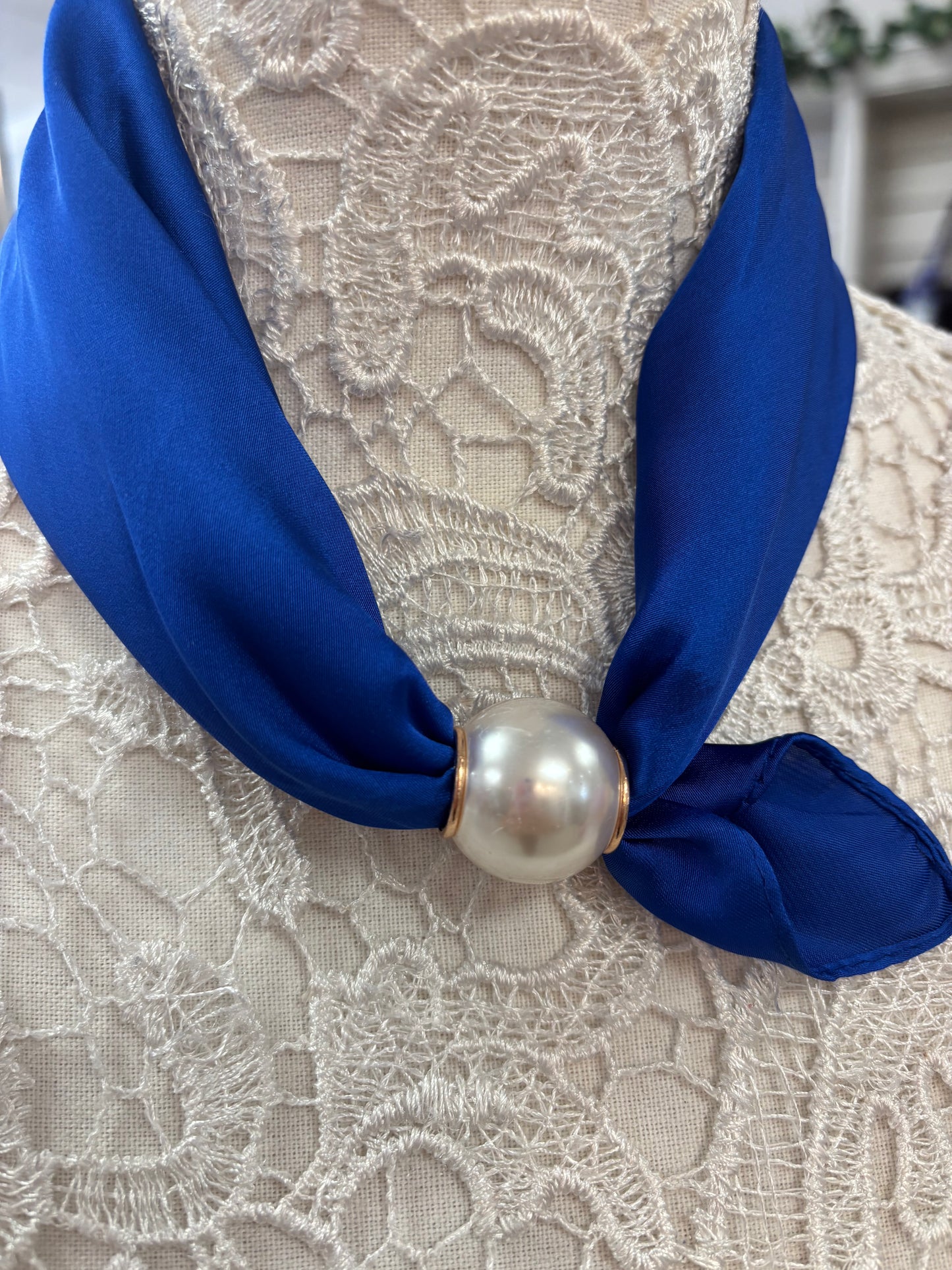 Kate royal blue pearl scarf