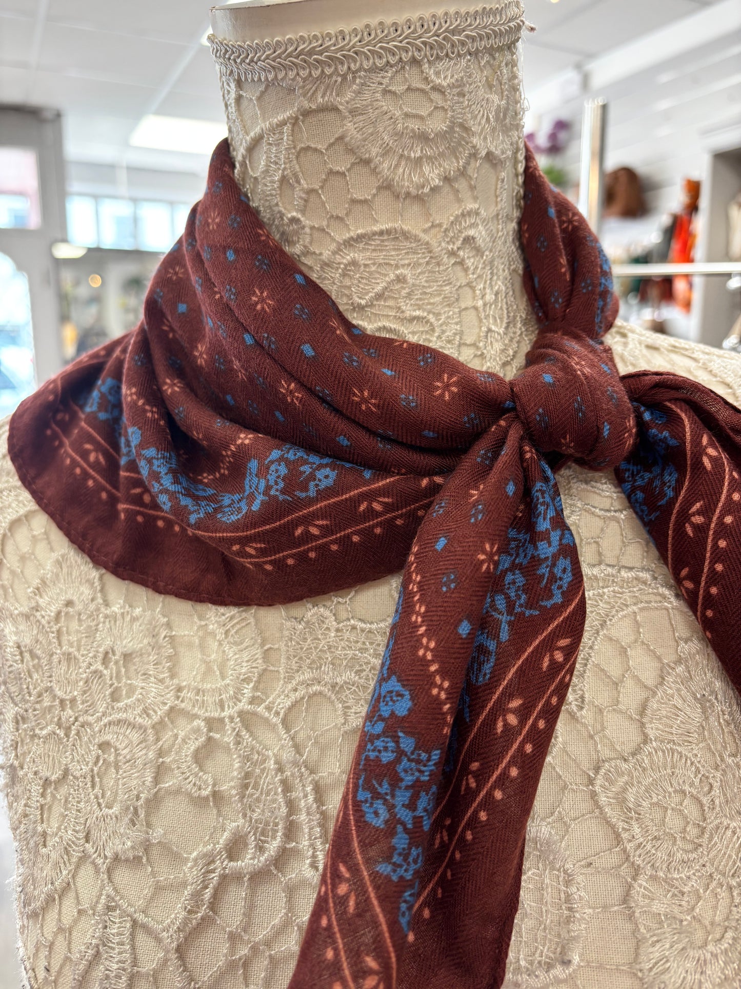 Meave brushed cotton neck scarf