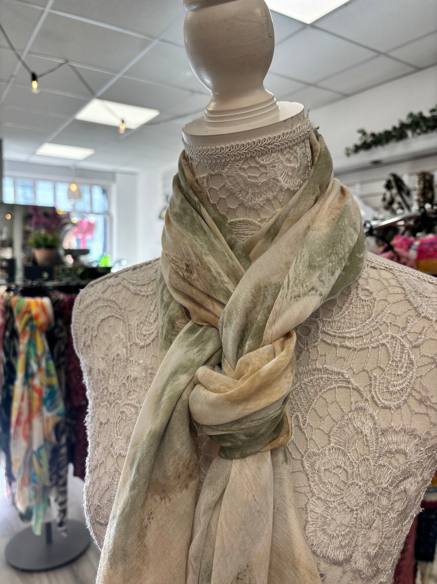 Marble scarf- green