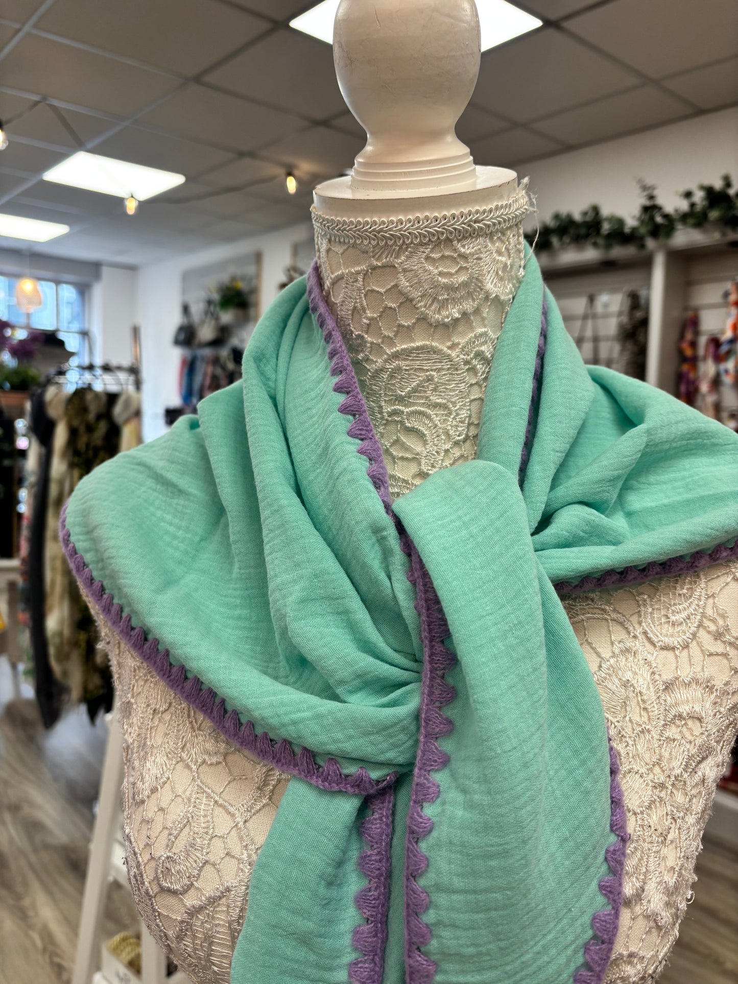 Cherith cheesecloth triangle scarf