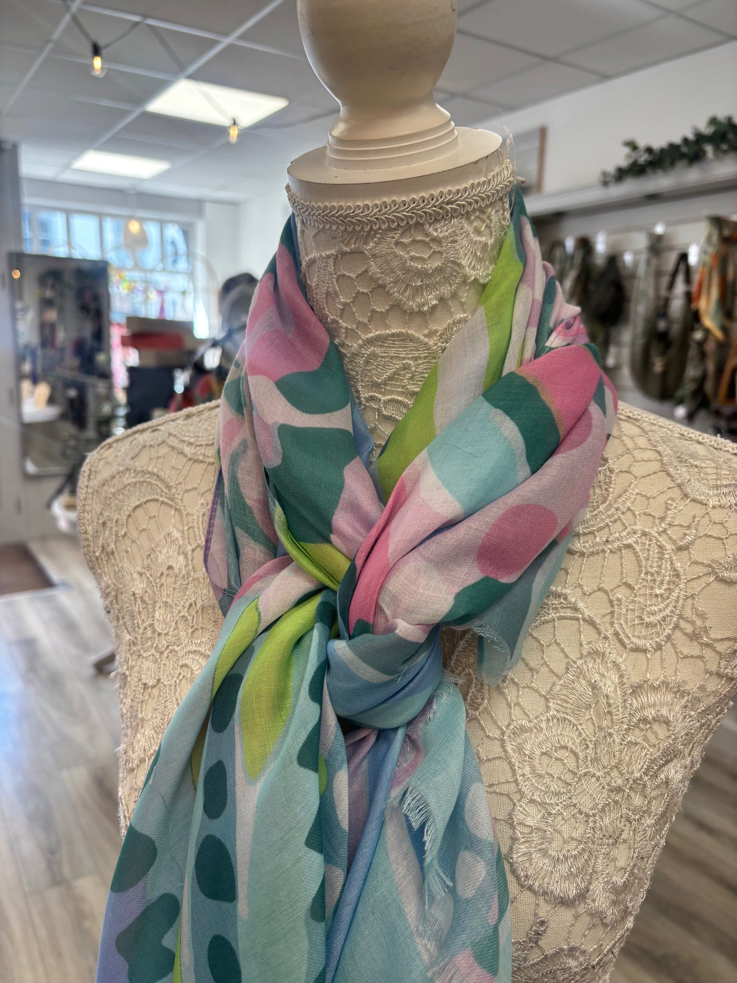 Abbie Abstract print summer scarf