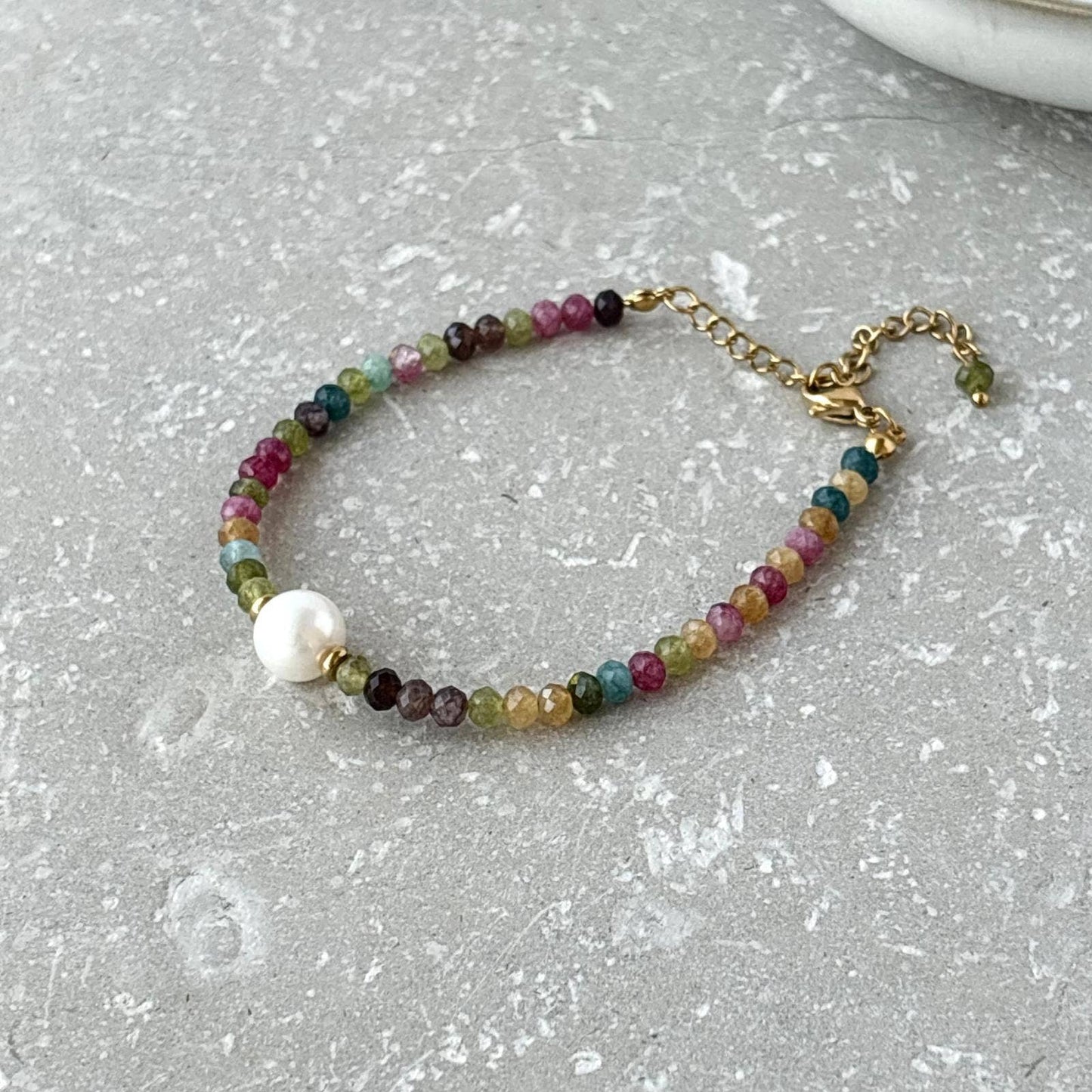 Tulla Tarnish Resistant Multi Colour and Pearl Beaded Bracelet