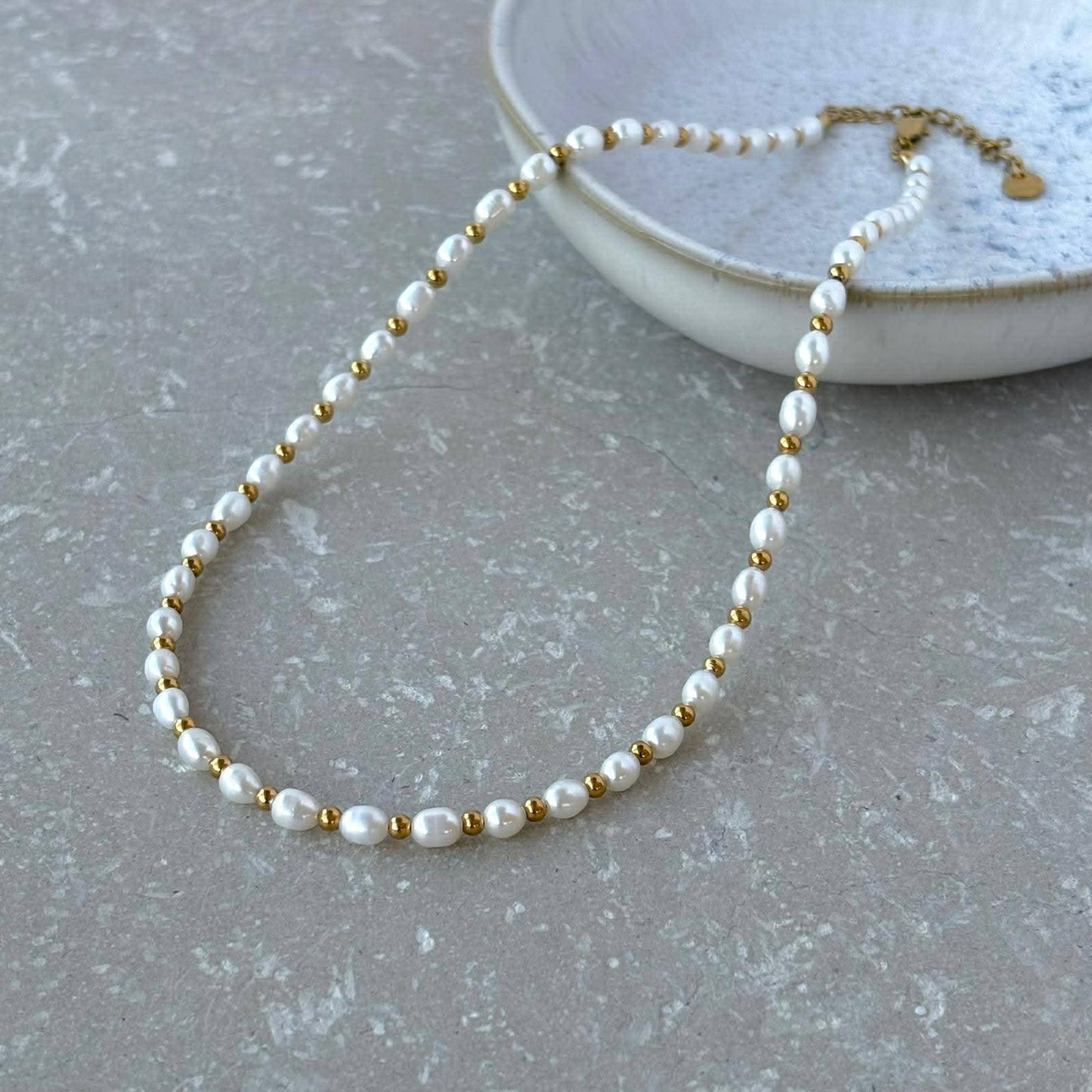 Freshwater Pearl Necklace Tarnish Resistant