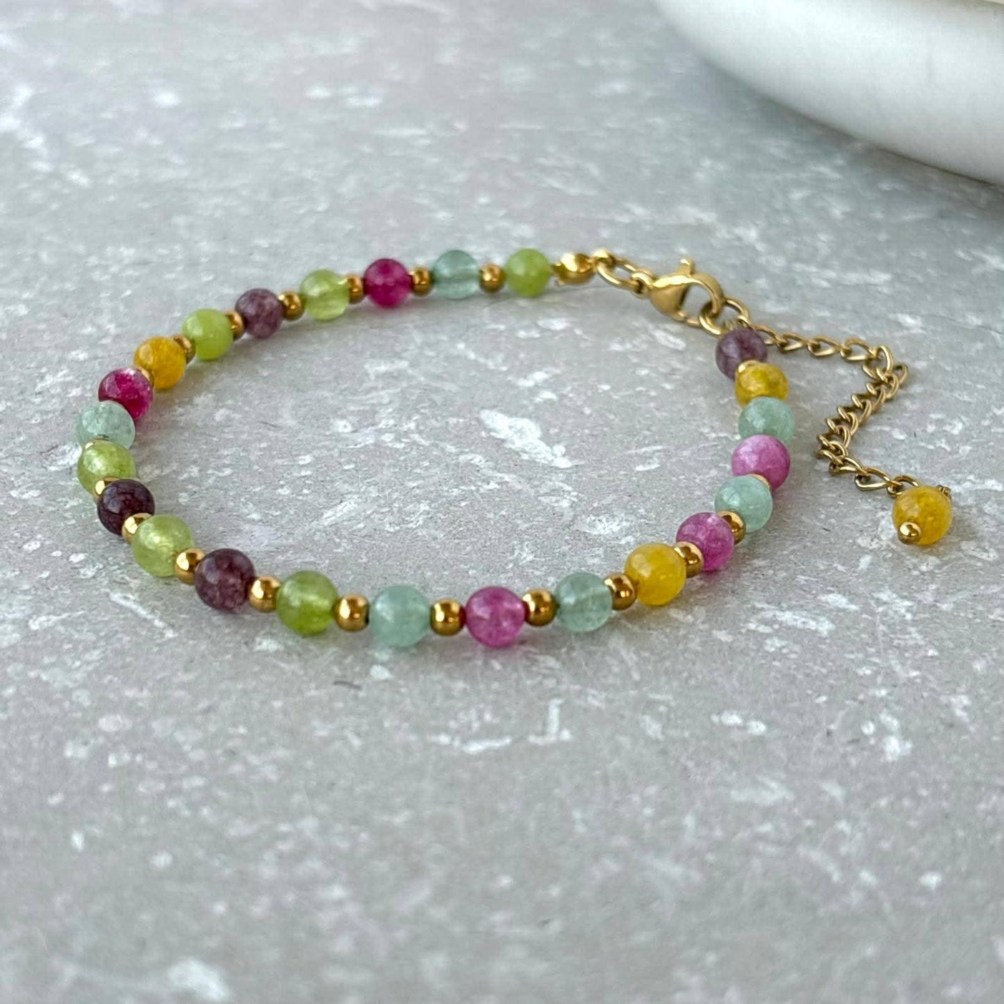 Tarnish Resistant Multi Colour Beaded Bracelet