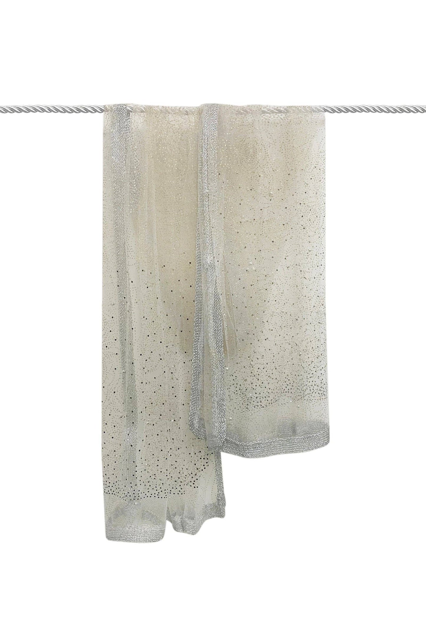Rose Pearl Embellished Sheer Scarf/ Shawl