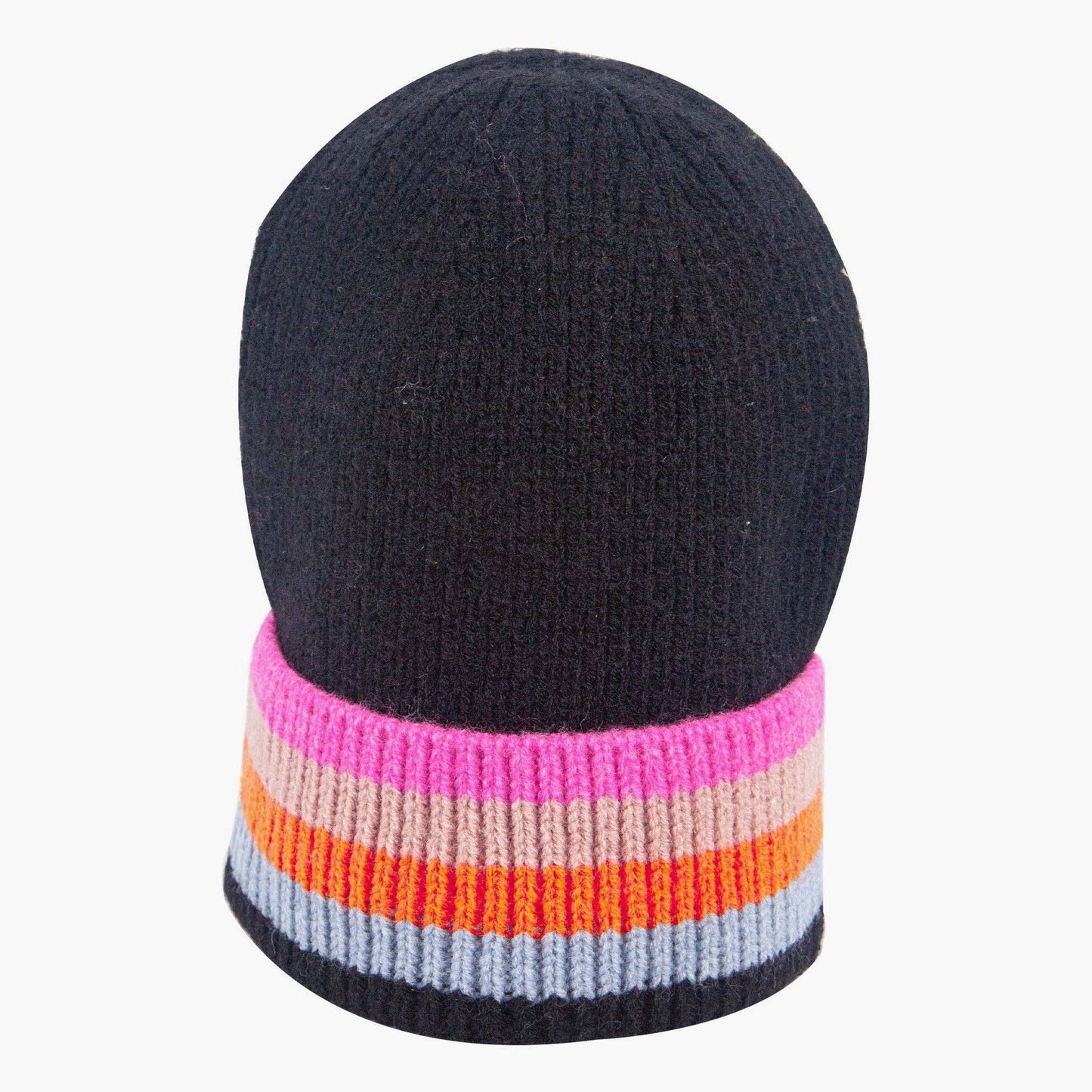 Delta Black Rainbow Stripe Beanie Hat