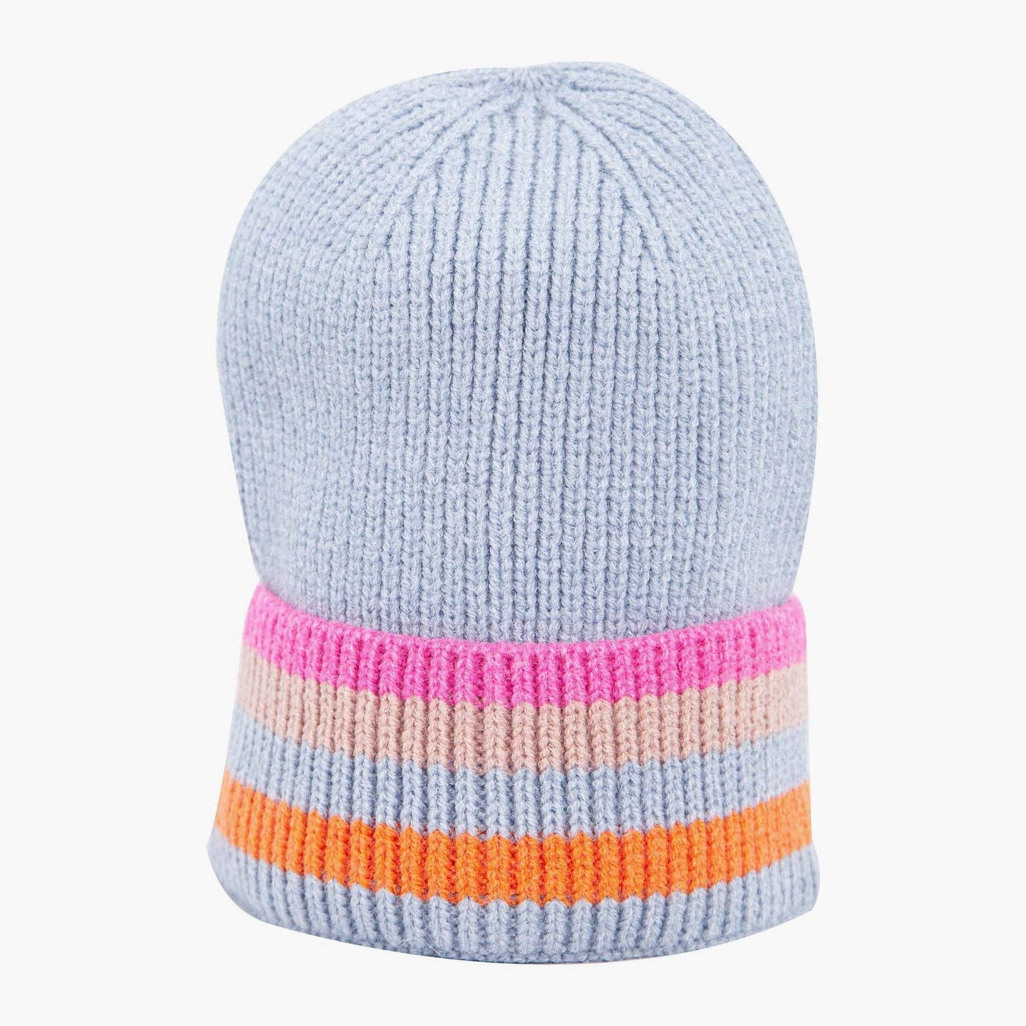 Delta Light Blue Rainbow Stripe Beanie Hat