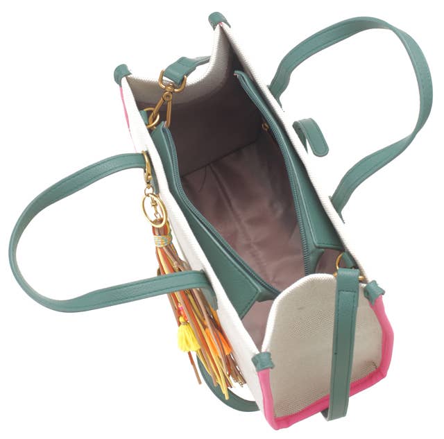 CHLOE CANVAS COLOURFUL STRIPED TOTE