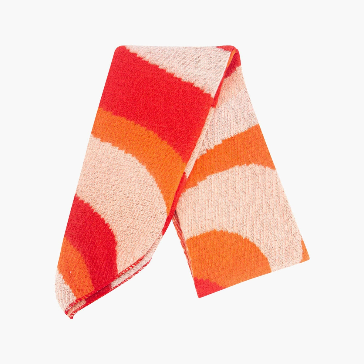 Ramona Orange/Red Waves Heavyweight Scarf