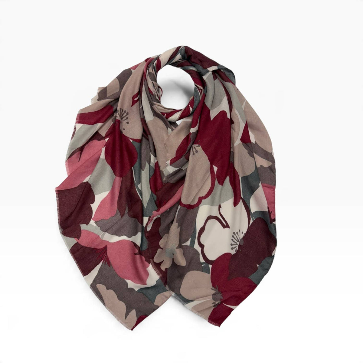 Poppy Floral Print Lightweight Scarf