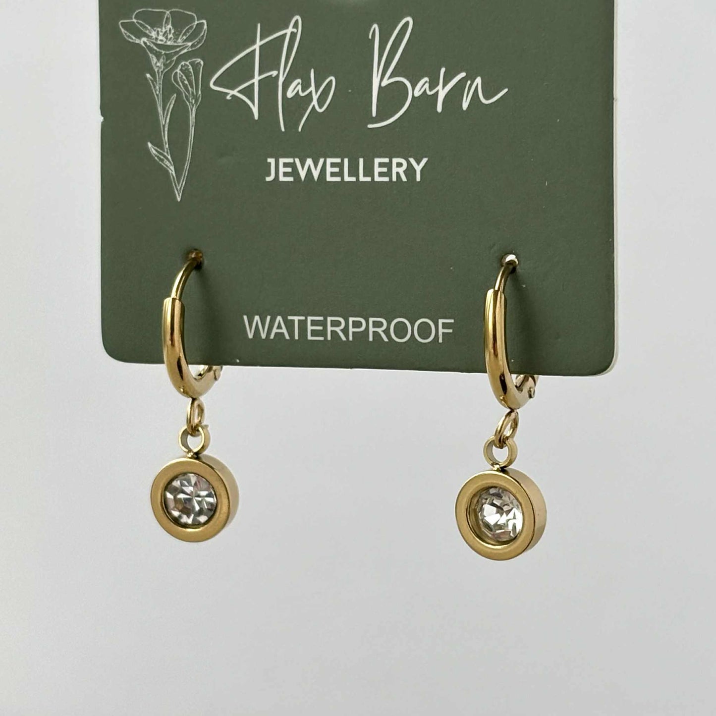 Round Zirconia Huggies Tarnish Resistant