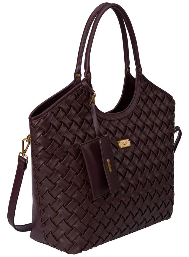 Olive OVERSIZED BASKET WEAVE TOTE