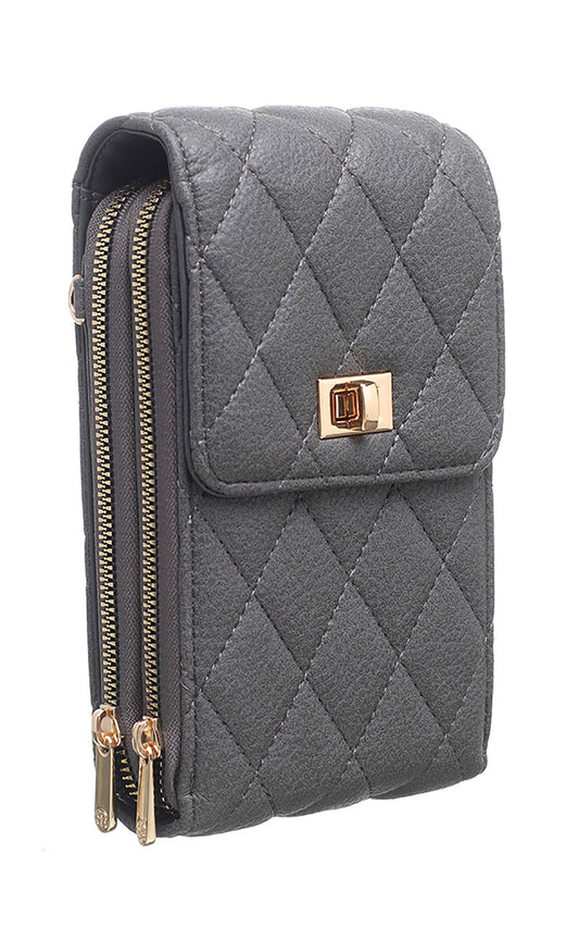 Shan Quilted Flap Top Phone Bag
