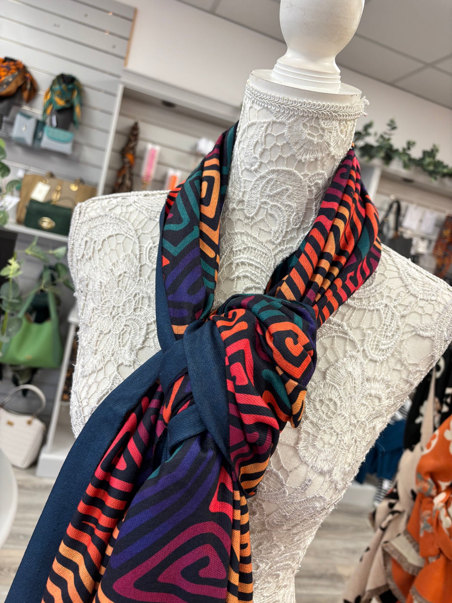 Gina Geometric print scarf