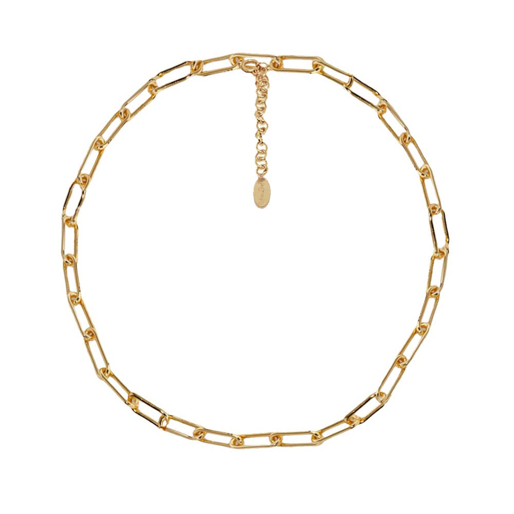 June Long Links Necklace in Gold