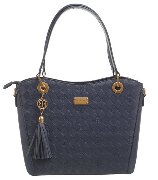 GRID SHOULDER BAG WITH TASSEL