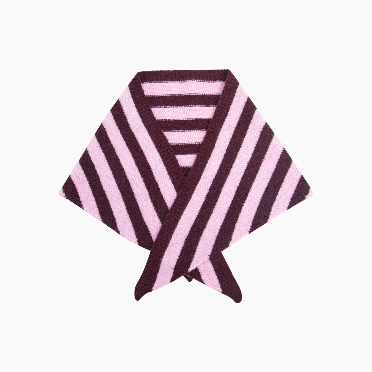 Ruby Striped Triangle Heavyweight Scarf in Berry/Pink
