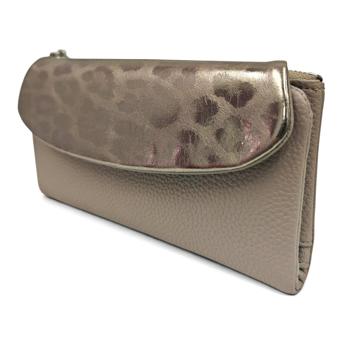 Nora Soft Pu Metallic Leopard Print Long Purse Gift Box