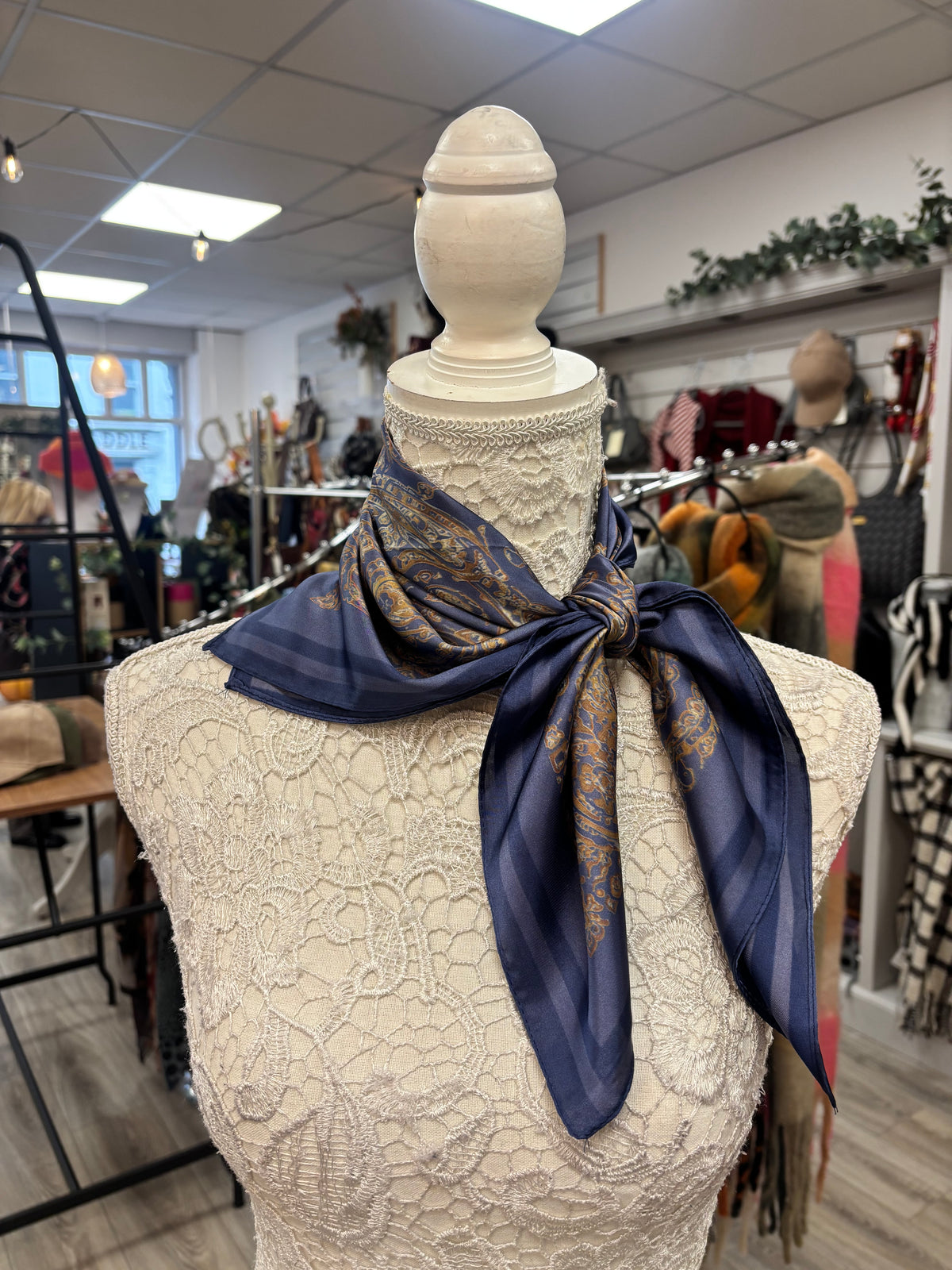 Jenny blue Paisley print scarf