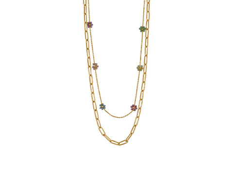 Daphne two row Daisy chain necklace
