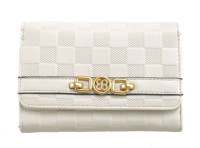 CHECKERBOARD TRIFOLD WALLET
