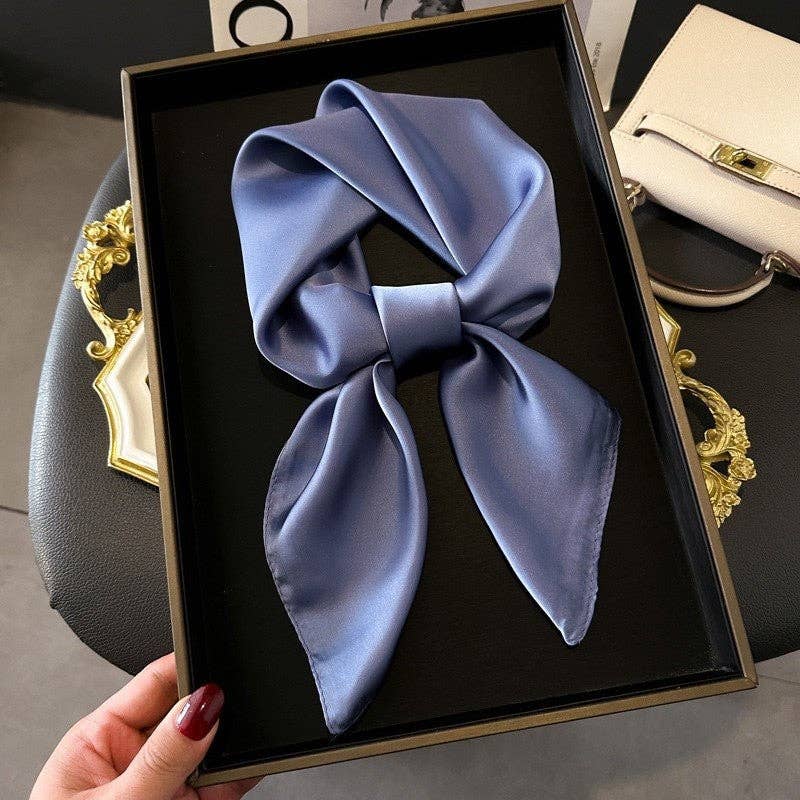 Stella Solid Color Silk feel Square Scarf